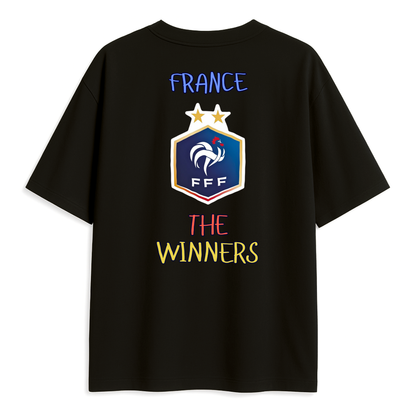 Black t-shirt with France National team logo and 'The Winners' text on a white background